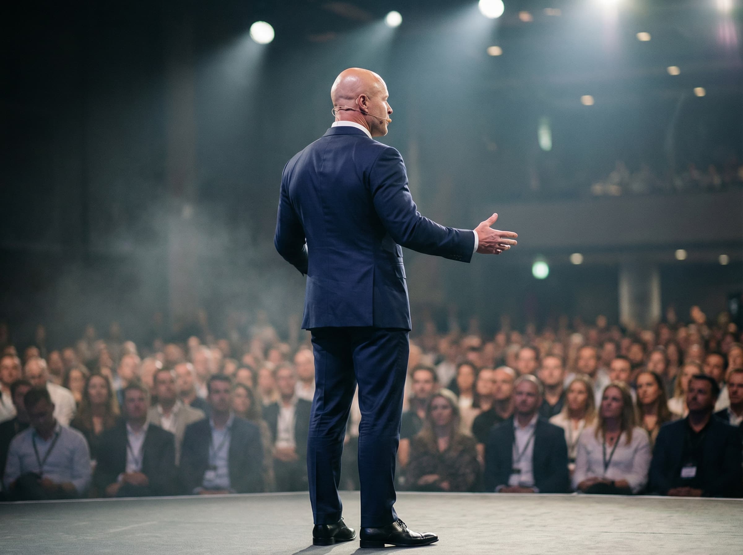 Deven Davis speaking on stage